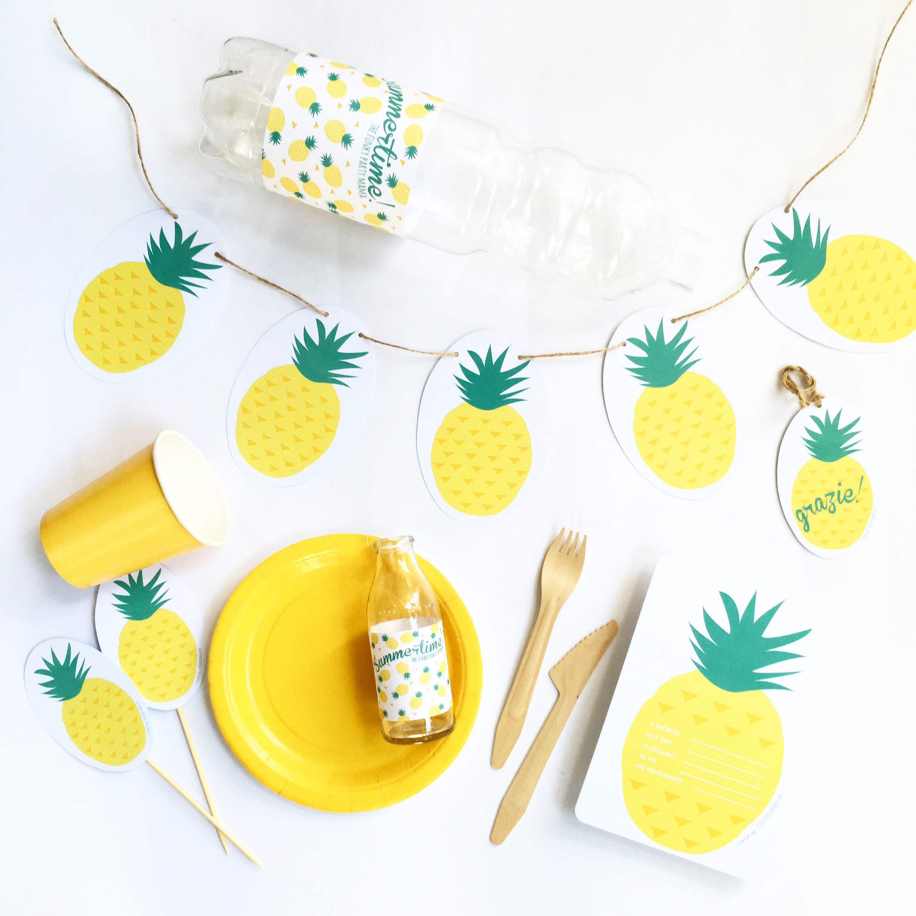 Ananas Party funkypartymama-pineapple party-free printable-kit