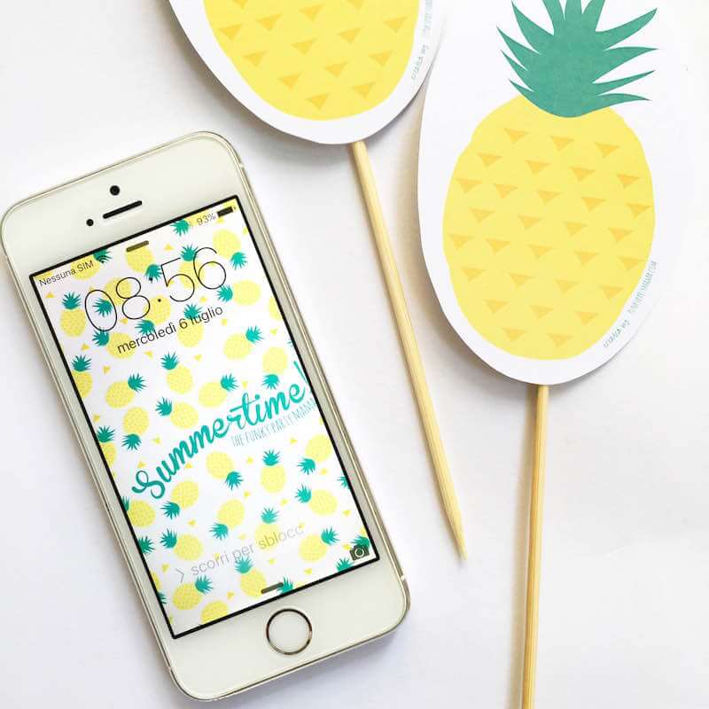 Ananas Party funkypartymama-pineapple party-free printable-smartphone