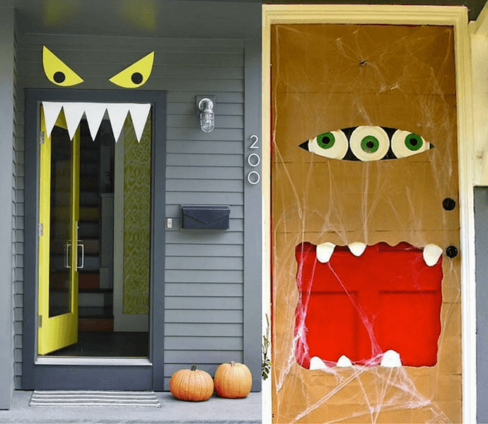 10 idee buffe per decorare la porta a Halloween