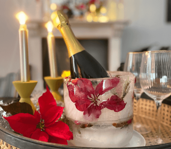 Secchiello da champagne DIY con i fiori